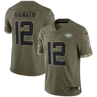 mens nike joe namath olive new york jets 2022 salute to ser